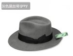 画像13: 予約注文納期約2週間　24010101　高品質　英国式フェドラ帽子　ウール100％　 (13)